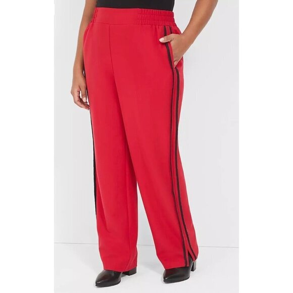 NWT Women's Plus Size Lane Bryant The Perfect Drape Mid Rise Straight Leg Stripe - Picture 1 of 12